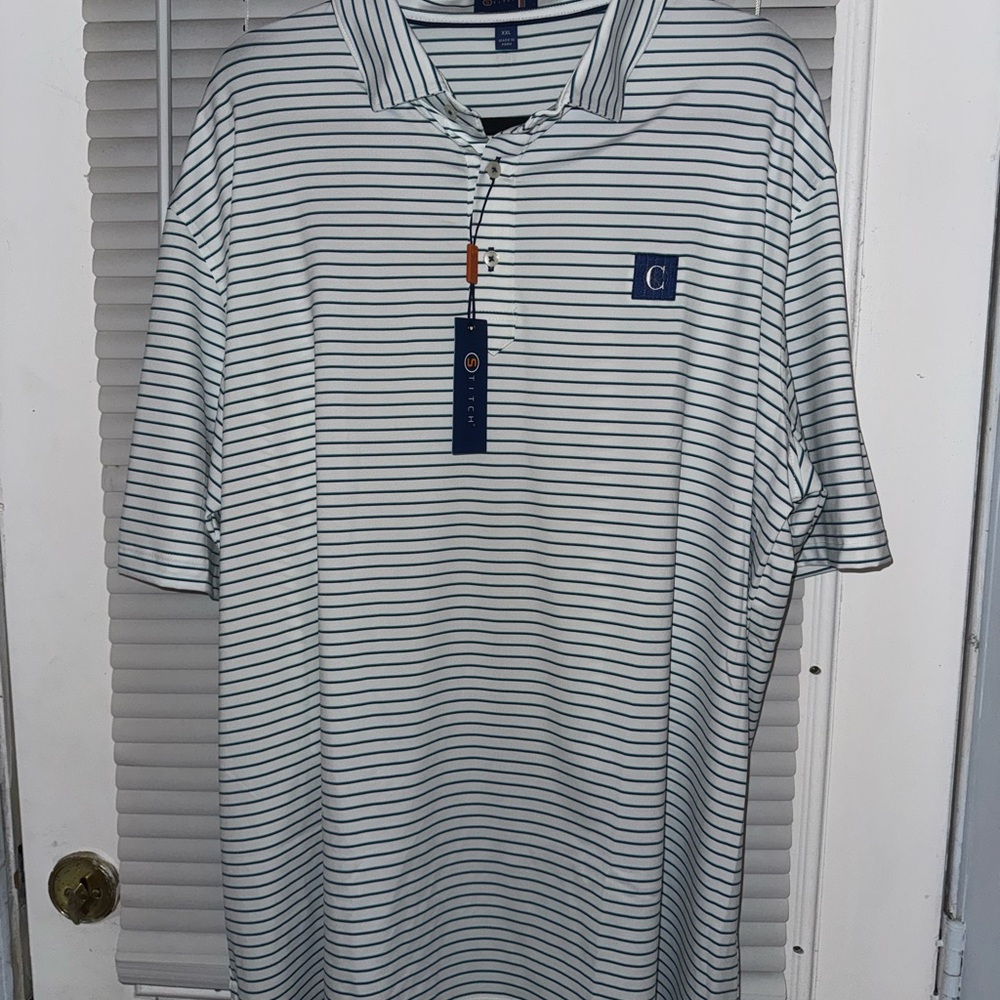 Classic Navy Striped Polo Shirt
